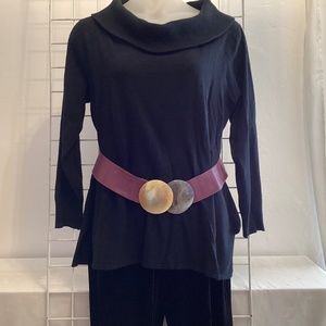 Vintage Leather Belt Double Disc Buckle Adjustable